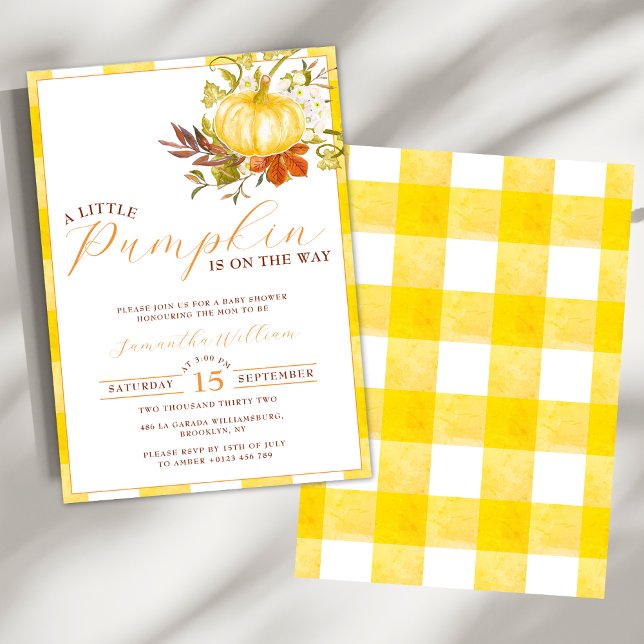 Little Pumpkin is on the way Thanksgiving  Invitation (Creator Uploaded)