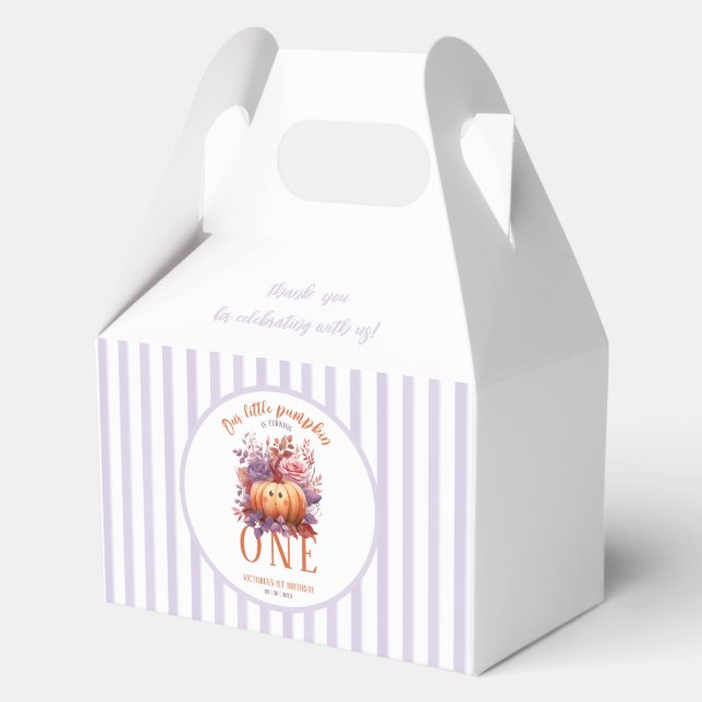 Little Pumpkin Is Turning One 1st Birthday  Favour Box (Front)