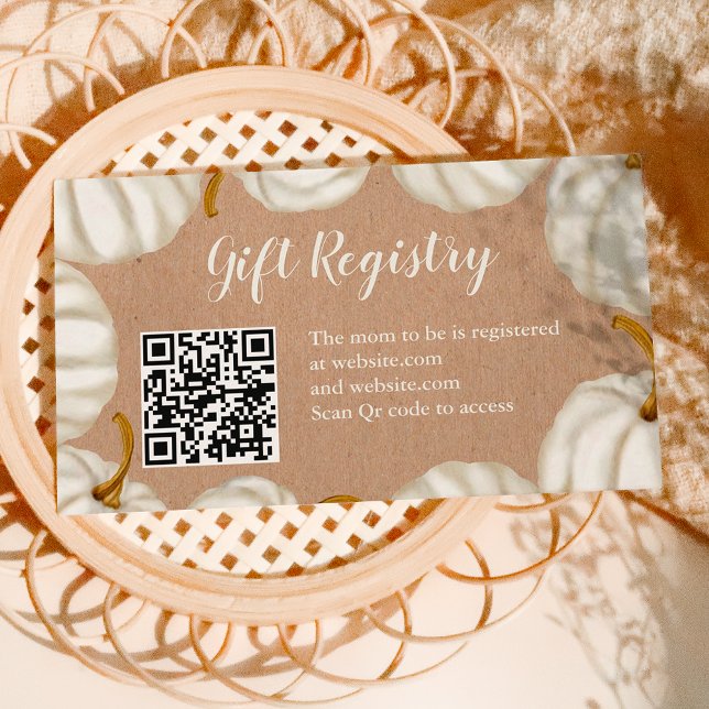 Little pumpkin kraft baby shower registry enclosure card (Little pumpkin kraft baby shower registry enclosure card)