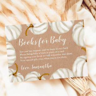 Little pumpkin kraft books for baby shower enclosure card