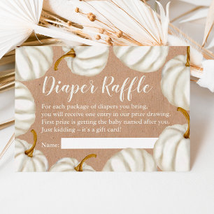 Little pumpkin kraft diaper raffle baby shower enclosure card