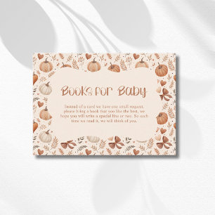 Little Pumpkin Leaves Autumn Bow Books For Baby Enclosure Card