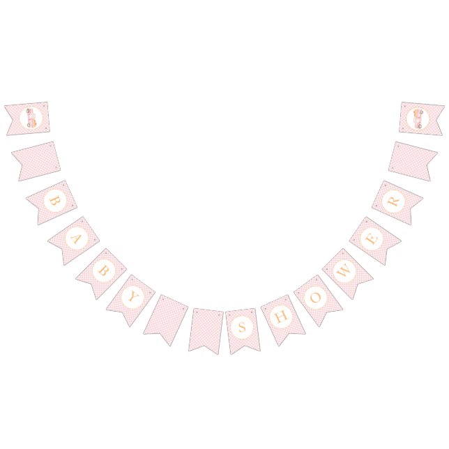 Little Pumpkin light pink truck Baby Shower Bunting (All)