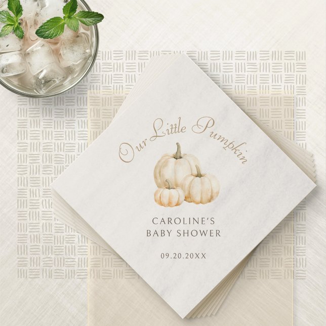 Little Pumpkin Minimalist Autumn Baby Shower Napkin (Creator Uploaded)