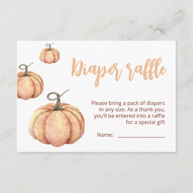 Little Pumpkin minimalist Baby Shower | Fall theme Enclosure Card (Front)