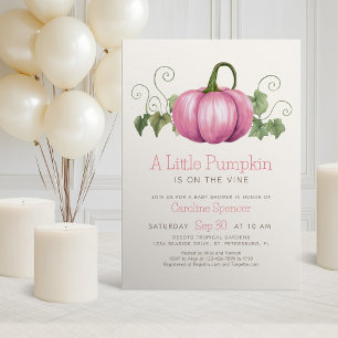 Little Pumpkin Minimalist Girl Baby Shower Invitation