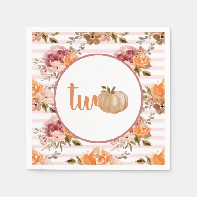 Little Pumpkin Napkins Our Little Pumpkin Is Two (Front)