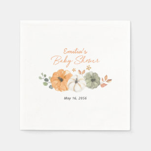 Little Pumpkin Neutral Baby Shower Personalised Napkin