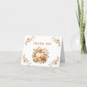 Little Pumpkin Neutral Baby Shower Thank You Card