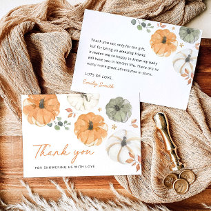Little Pumpkin Neutral Baby Shower Thank You Card