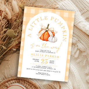 Little pumpkin october baby shower invitation