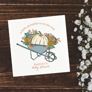 Little Pumpkin on the Way Autumn Baby Shower Napkin