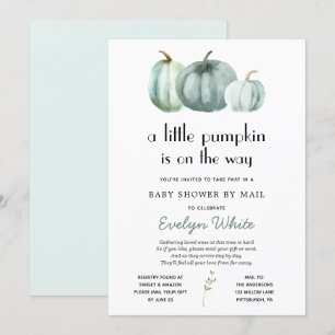 Little Pumpkin on the Way Baby Shower by Mail Invitation
