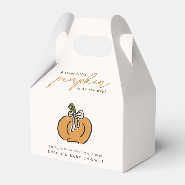 Little Pumpkin On The Way Baby Shower Favour Box (Front Side)