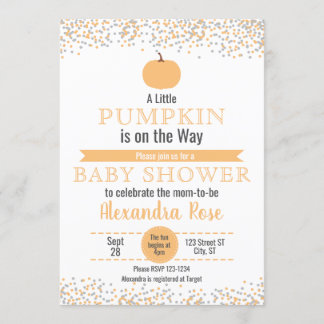 Little Pumpkin on the Way Baby Shower Invitation