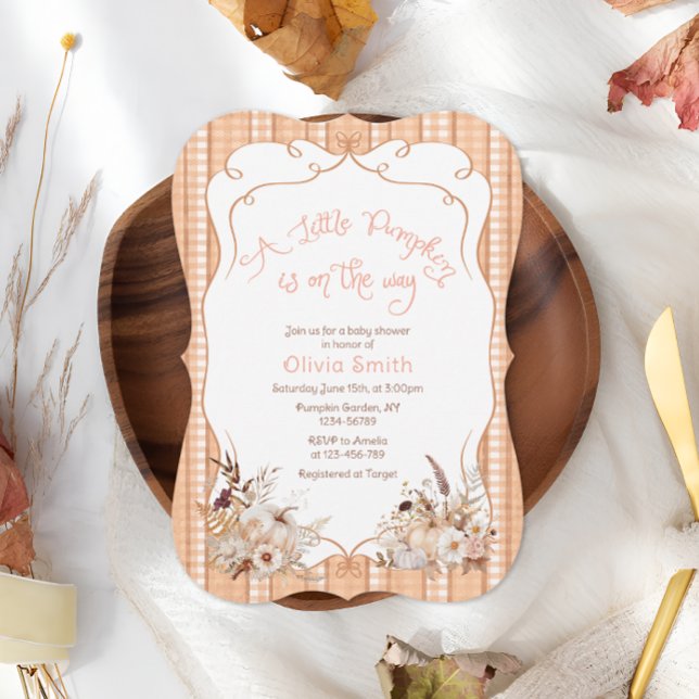 Little Pumpkin On The Way Baby Shower Invitation (Creator Uploaded)
