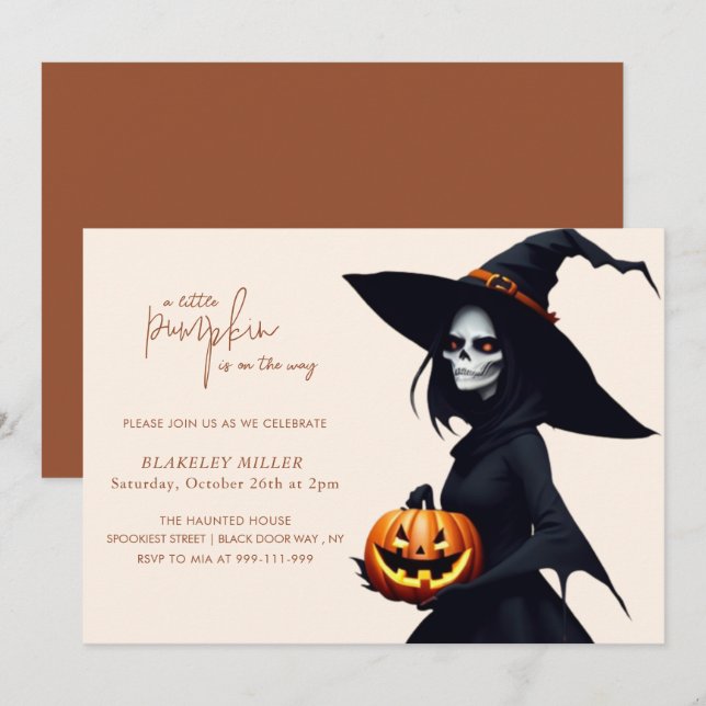 Little Pumpkin on the way Baby Shower Invitation (Front/Back)