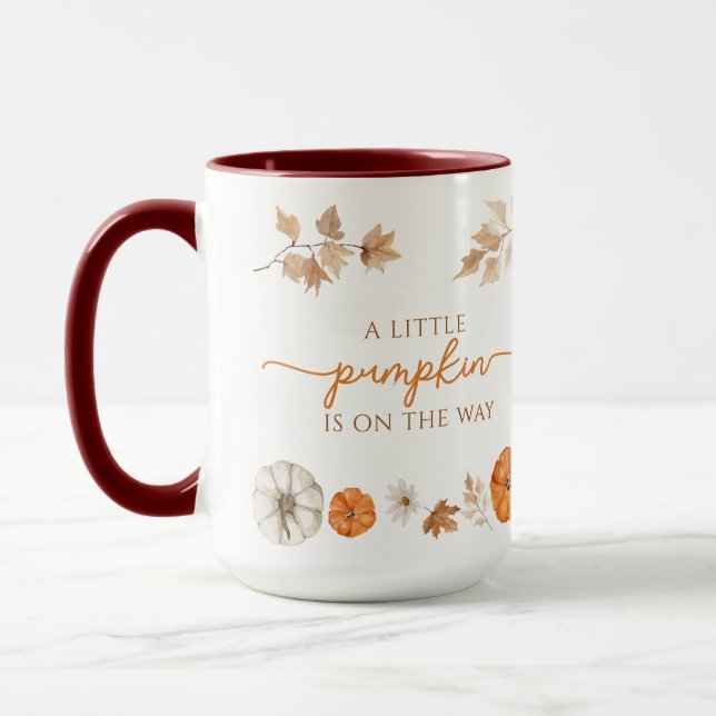 Little Pumpkin on the Way Baby Shower Mug (Left)