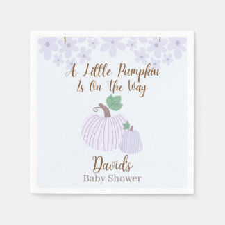 Little Pumpkin On The Way Baby Shower Napkin