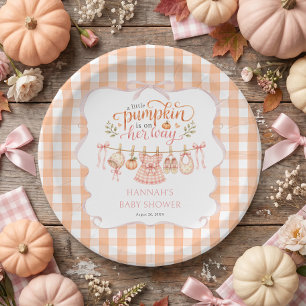 Little Pumpkin on the Way Baby Shower Paper Plate
