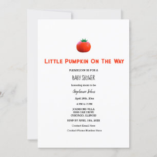 Little Pumpkin On The Way Baby Shower QR Code Invitation