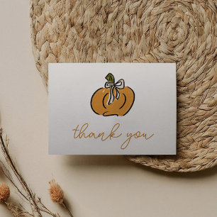 Little Pumpkin On The Way Baby Shower Thank You Card