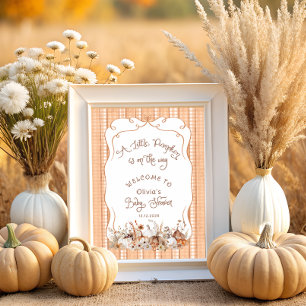 Little Pumpkin on the Way Baby Shower Welcome Poster