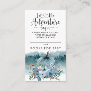Little Pumpkin On The Way Blue Books For Baby Enclosure Card