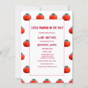 Little Pumpkin On The Way Fall Autumn Baby Shower  Invitation