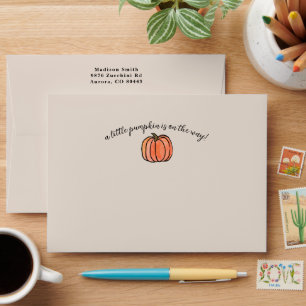Little Pumpkin on the Way Fall Baby Shower Envelope
