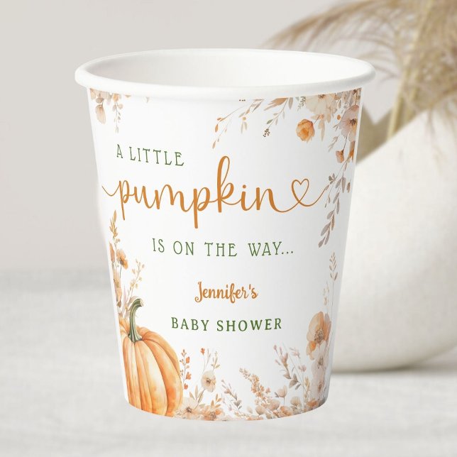 Little Pumpkin on The Way Fall Baby Shower Paper Cups (Creator Uploaded)