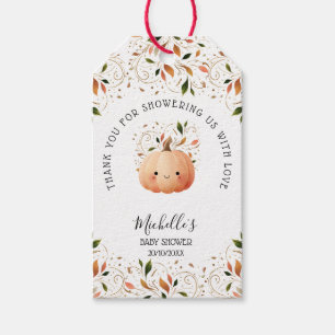 Little Pumpkin on the Way Fall Floral Baby Shower Gift Tags