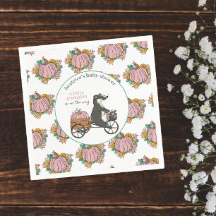 Little Pumpkin on the Way Girl Baby Shower Napkin