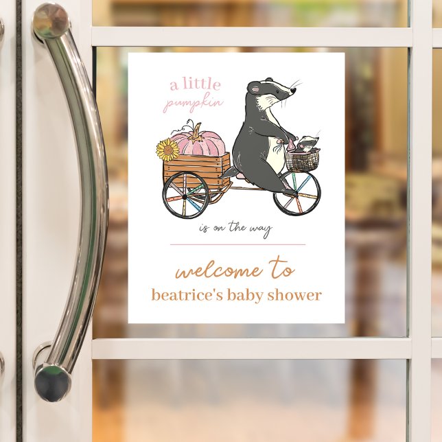 Little Pumpkin on the Way Girl Baby Shower Welcome Window Cling (Creator Uploaded)
