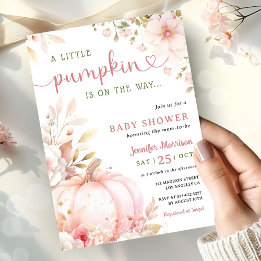 Little Pumpkin on The Way Girl Fall Baby Shower Invitation