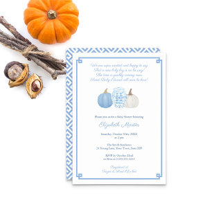 Little Pumpkin On The Way Poem Boy Baby Shower Invitation