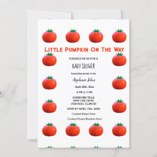 Little Pumpkin On The Way QR Code Baby Shower  Invitation