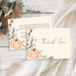 Little Pumpkin Orange Fall Baby Shower Thank You Card