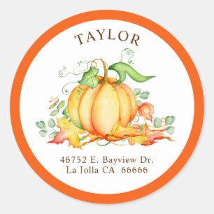 Little Pumpkin Orange Return Address Labels