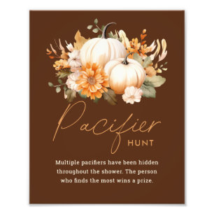 Little Pumpkin Pacifier Hunt Baby Shower Sign