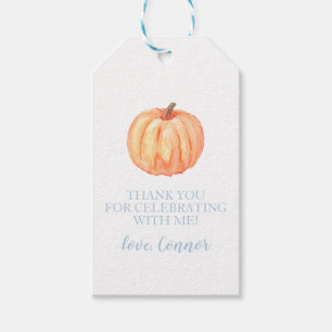 Little Pumpkin Pastel Blue first birthday Favour T Gift Tags