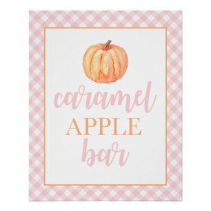 Little Pumpkin Pastel Pink Fall Birthday Food Poster