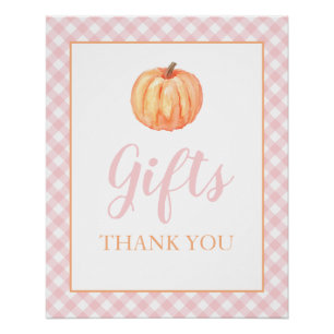 Little Pumpkin Pastel Pink Fall Birthday Gifts Ped Poster