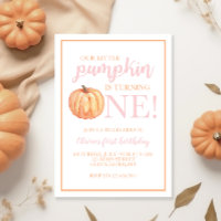 Little Pumpkin Pastel Pink Fall First Birthday