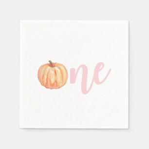 Little Pumpkin pastel pink first birthday Napkin