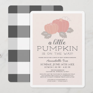 Little Pumpkin Pink Black Drive-by Baby Shower Invitation