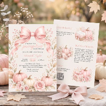Little Pumpkin Pink Bow Girl Baby Shower