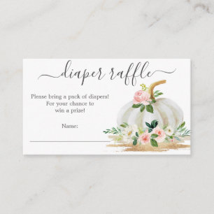Little Pumpkin Pink Diaper Raffle Baby Shower Card