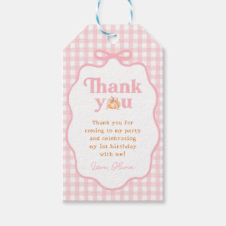 Little Pumpkin Pink Girl Birthday Party Gift Tags