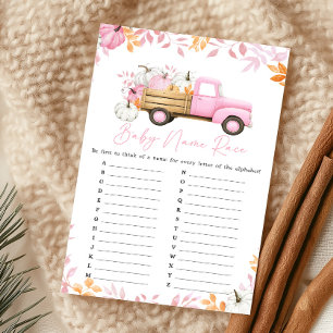 Little Pumpkin Pink Truck Baby Name Race Game